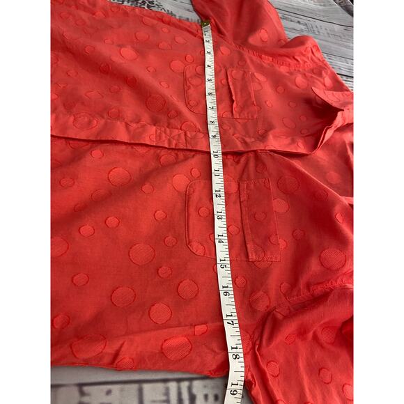 Chicos 0 Button Down Shirt Womens S Texture Dot Long Sleeve Collar Cotton - Picture 7 of 13